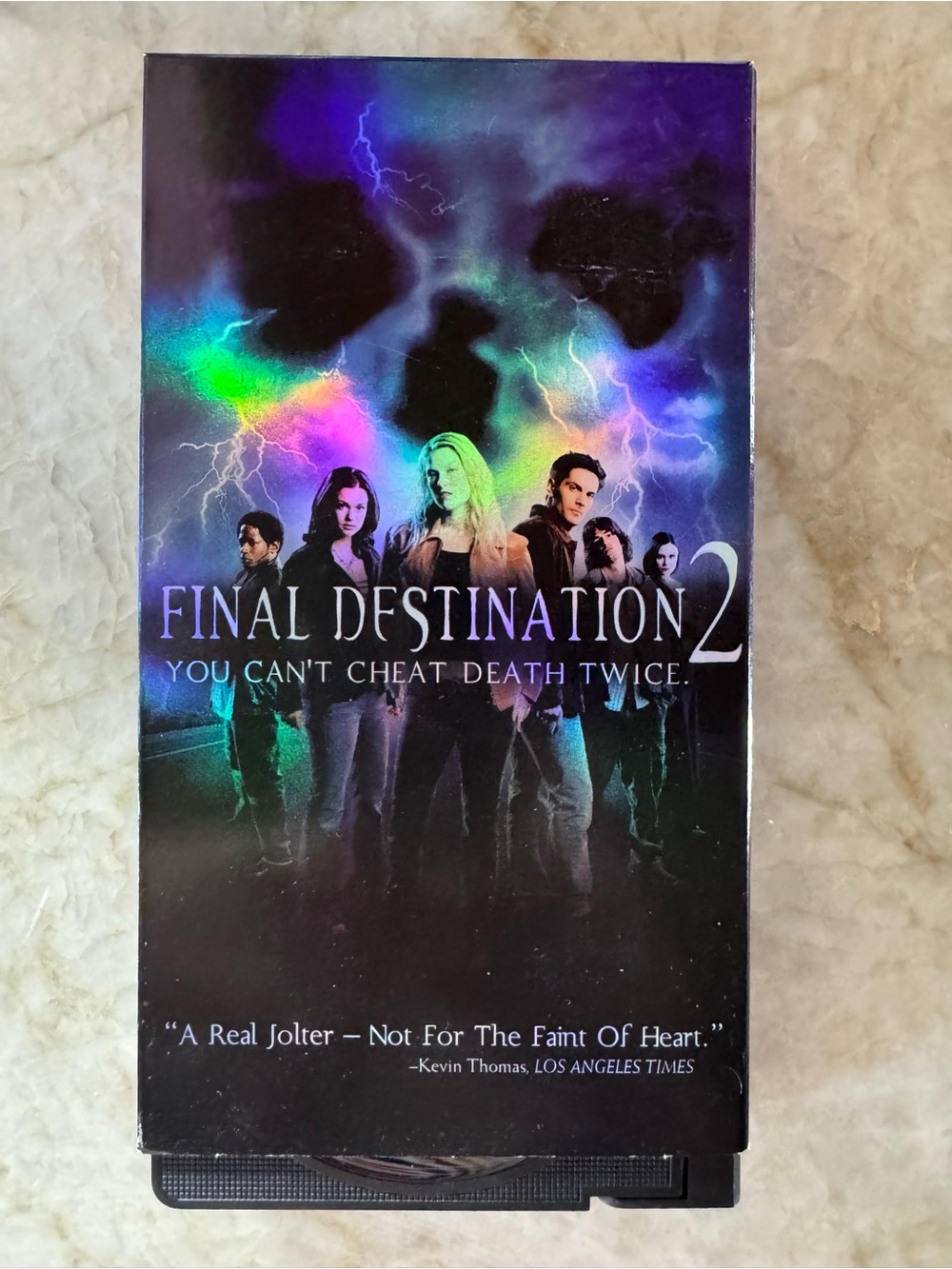Final Destination 2 VHS Movie Tape — Black with Neon Holographic Artwork